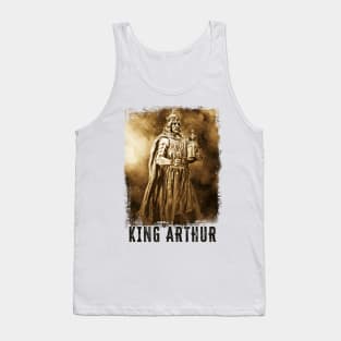 King ARTHUR Vintage portrait with Crown Helmet and Sword Tank Top